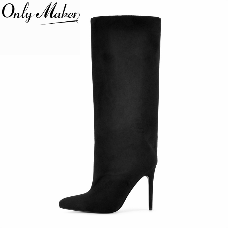 Women'S Shoes Extra Wide - Onlymaker Sepatu Bot Setinggi Lutut Suede