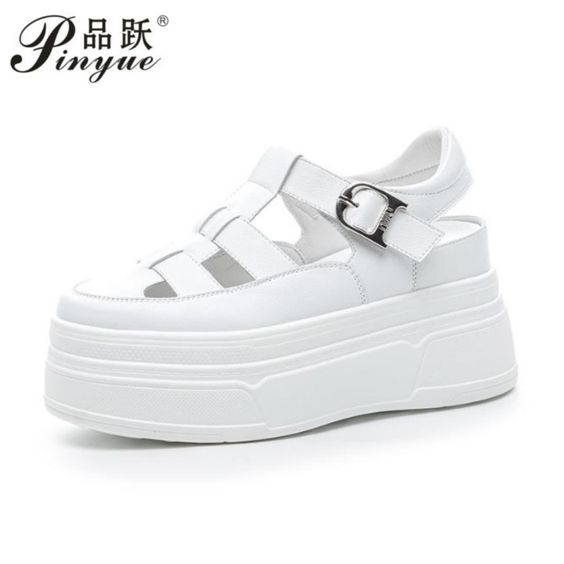 Wedge Heeled Sneaker - Sepatu Musim Panas Wanita Kulit Asli