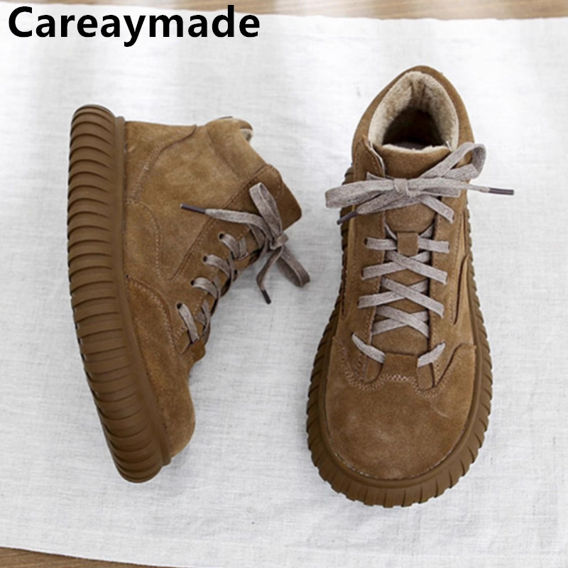 Women'S Shoes Extra Wide - Careaymade sepatu bot kulit asli wanita,