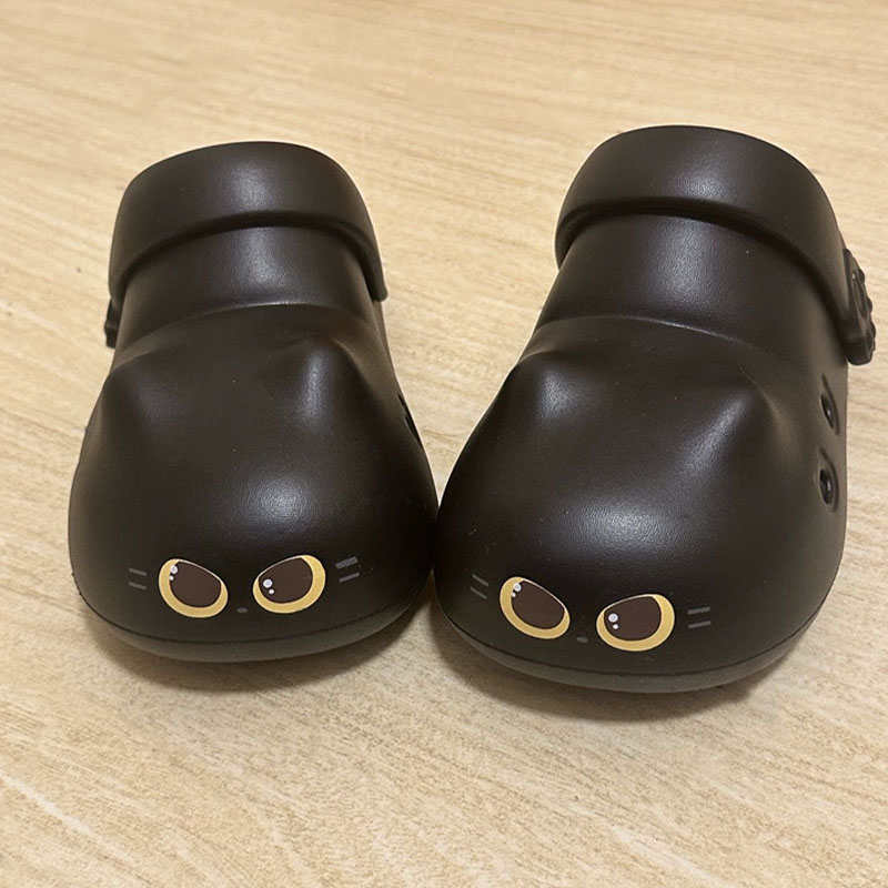 Women'S Shoes For Flat Feet - Sandal selop kucing hitam kreatif baru
