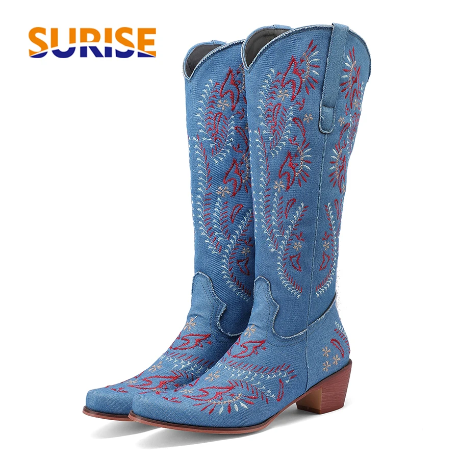 Western Cowgirl Boot - Sepatu Bot Setinggi Lutut Cowgirl Barat