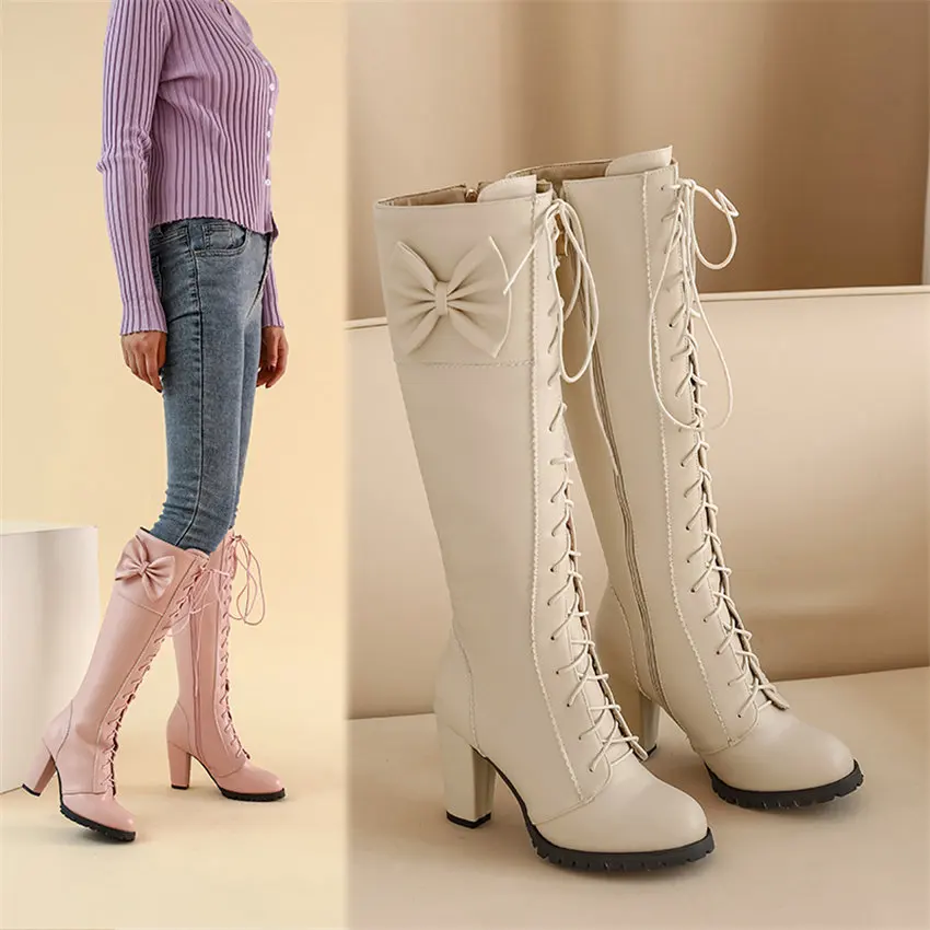 Sepatu Bot Lolita Sweet Bowtie - Zip Up Boots Short ulasan dan harga