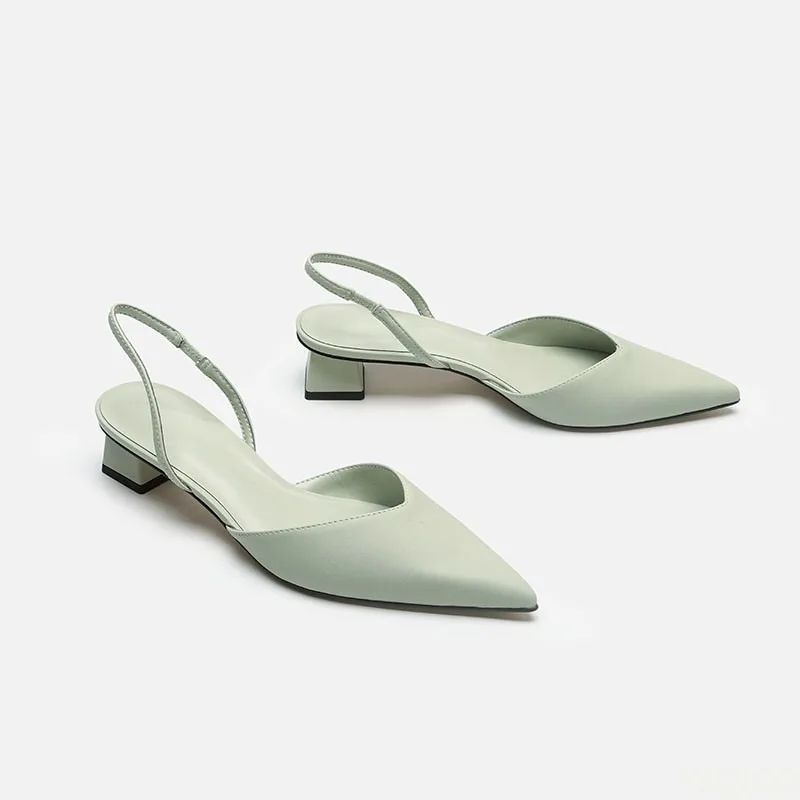 Sandal Wanita Model Runcing de - Low Block Heel Pump ulasan dan harga