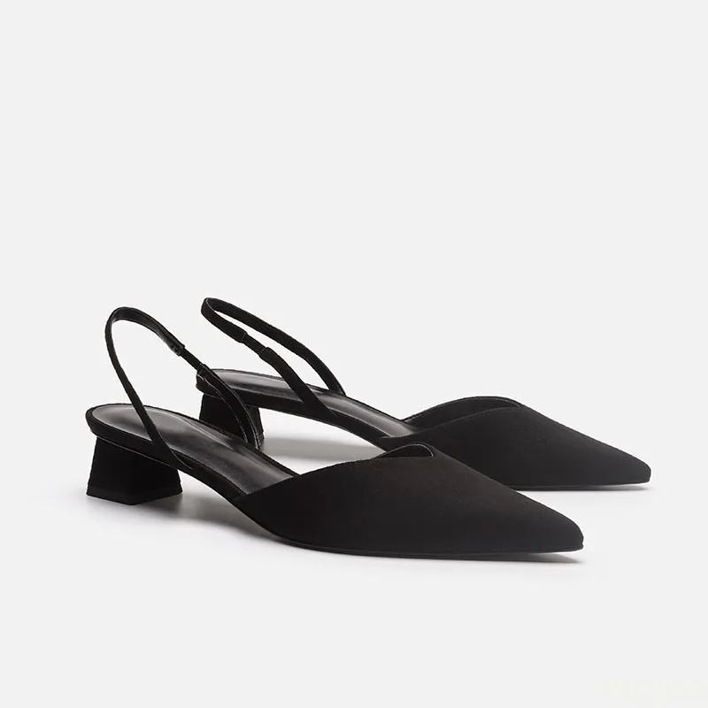 Sandal Wanita Model Runcing de - Low Block Heel Pump ulasan dan harga