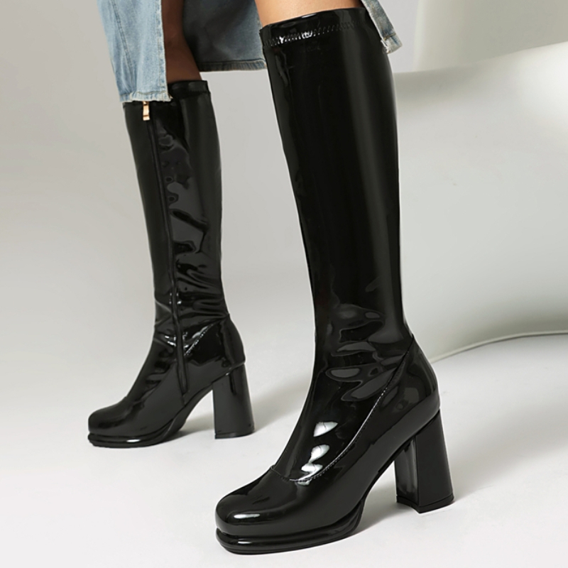 Sepatu bot tinggi lutut wanita - Zip Up Boots Short ulasan dan harga